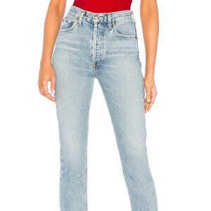 Agolde Riley High Rise Straight Crop Size 26 Color Zephyr